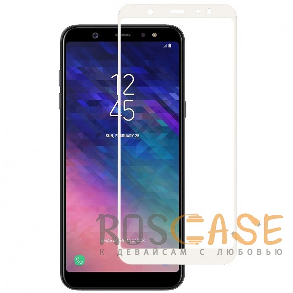 Фото Белый Artis 2.5D | Цветное защитное стекло на весь экран для Samsung Galaxy A6 (2018)
