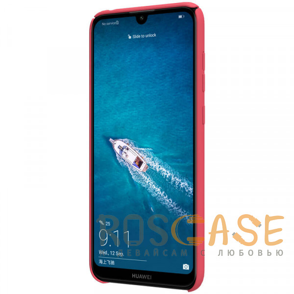 Фотография Красный Nillkin Super Frosted Shield | Матовый пластиковый чехол для Huawei Y7 Pro (2019) / Enjoy 9