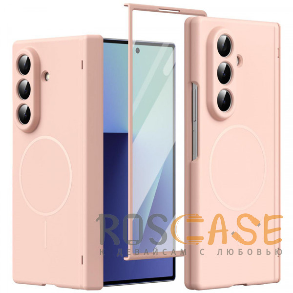 Фото Розовый Чехол 3D с Magsafe и внешним стеклом для Samsung Galaxy Z Fold 8 Ultra
