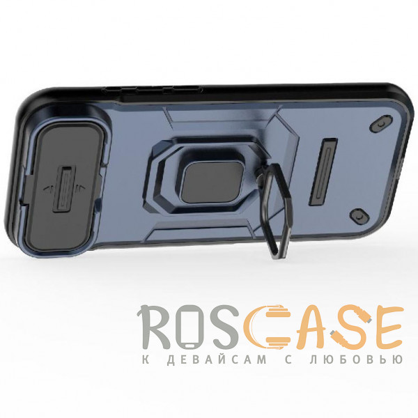 Фотография Темно-синий Transformer Ring Holder | Противоударный чехол с кольцом и шторкой камеры для iPhone 17 Air