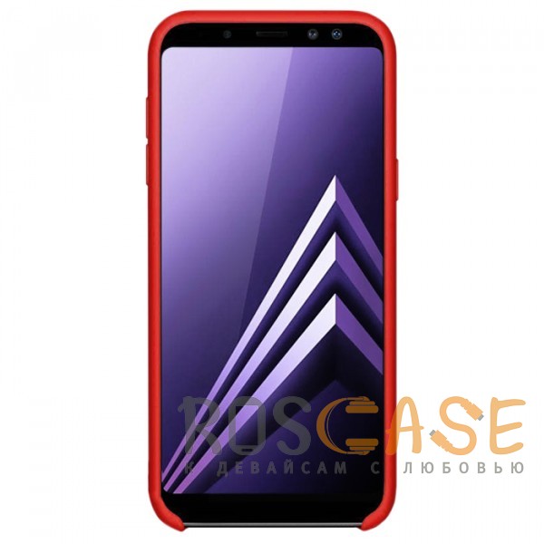 Фотография Красный / Red Силиконовый чехол для Samsung Galaxy A6 Plus (2018) с покрытием Soft Touch