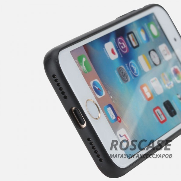 Изображение Черный / Black Rock Ring Holder Case M1 | Чехол для Apple iPhone 7 / 8 (4.7") со встроенным металлическим кольцом-подставкой