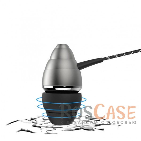 Фото Серый GOLF M5 | Вакуумные наушники в алюминиевом корпусе на пульте с микрофоном
