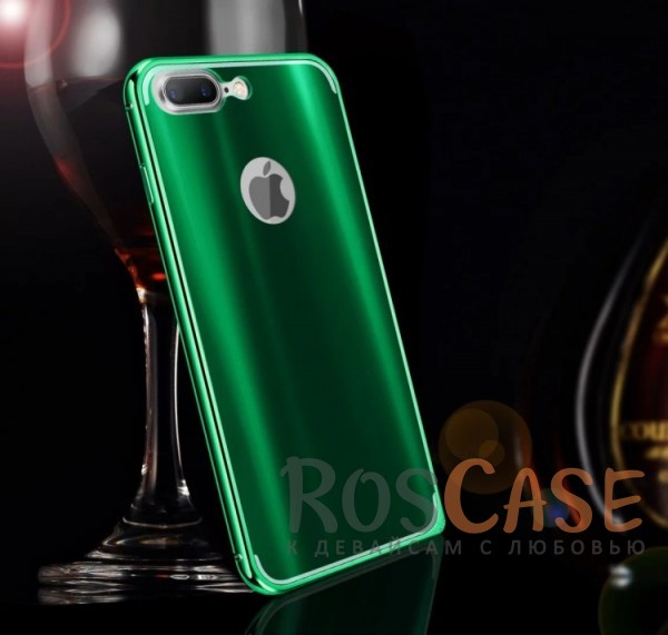 Изображение Зеленый Модный металлический бампер Luxurious Neon с глянцевой переливающейся вставкой на заднюю панель для Apple iPhone 7 plus / 8 plus (5.5")