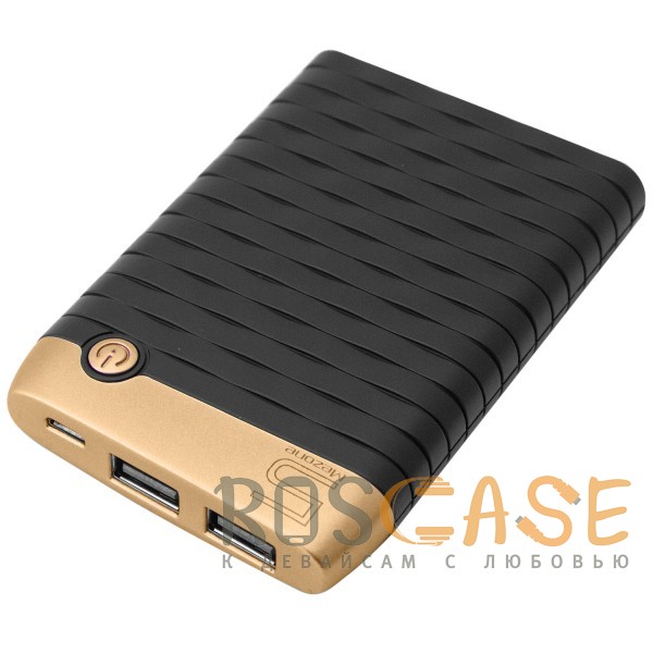 Изображение Черный / Золотой Mezone X6 | Портативное зарядное устройство Power Bank с двумя выходами USB (5000 mAh)