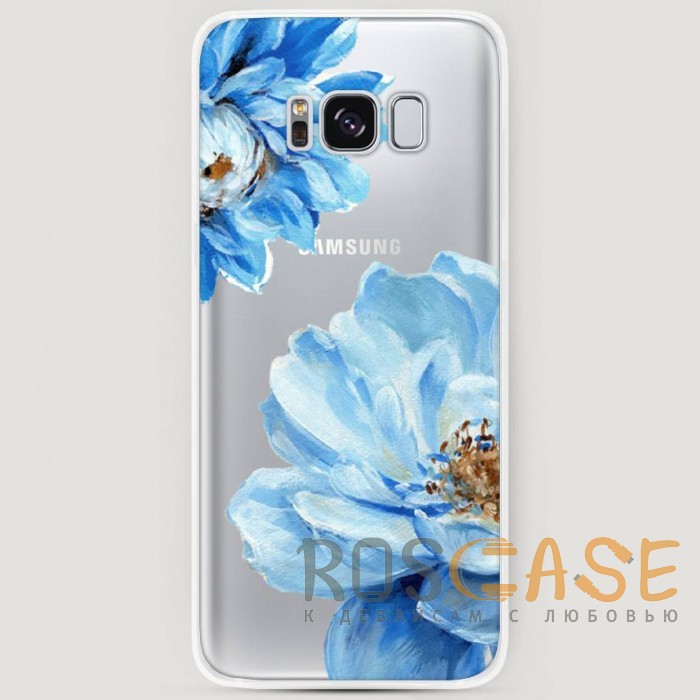 Фото RosCase | Силиконовый чехол Голубые клематисы на Samsung G950 Galaxy S8