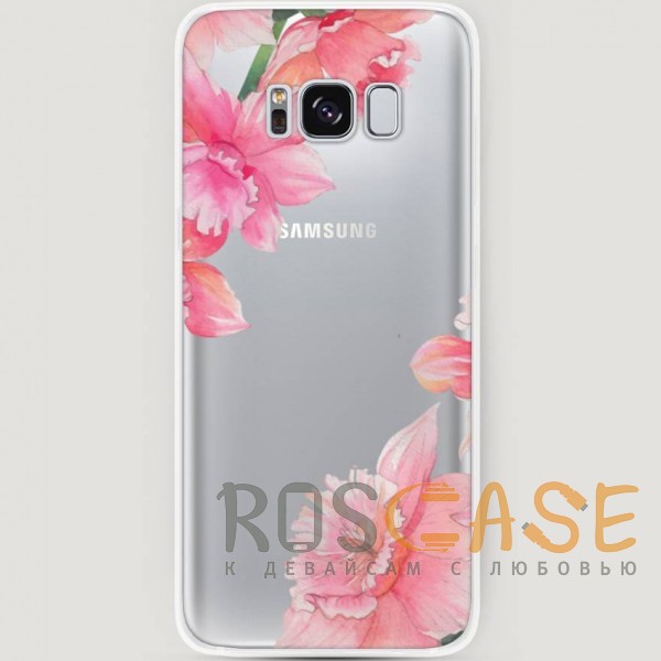 Фото Розовые цветочные уголки RosCase | Силиконовый чехол для Samsung G950 Galaxy S8