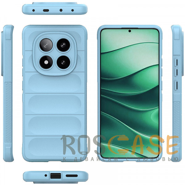 Фото Голубой Flex Silicone | Противоударный чехол для Xiaomi Redmi Note 14 Pro 4G с защитой камеры и микрофиброй