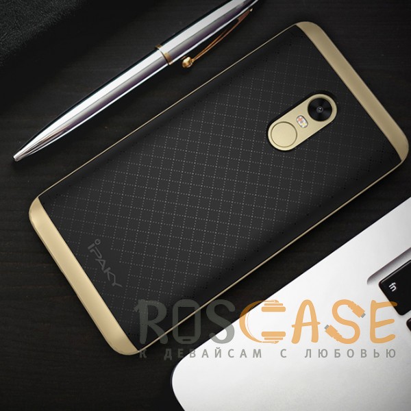 Фотография Черный / Золотой iPaky Hybrid | Противоударный чехол для Xiaomi Redmi Note 4 (MTK)