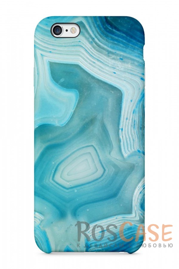 Фото  Голубой Агат Пластиковый чехол RosCase "Драгоценные камни" для iPhone 6/6s (4.7")
