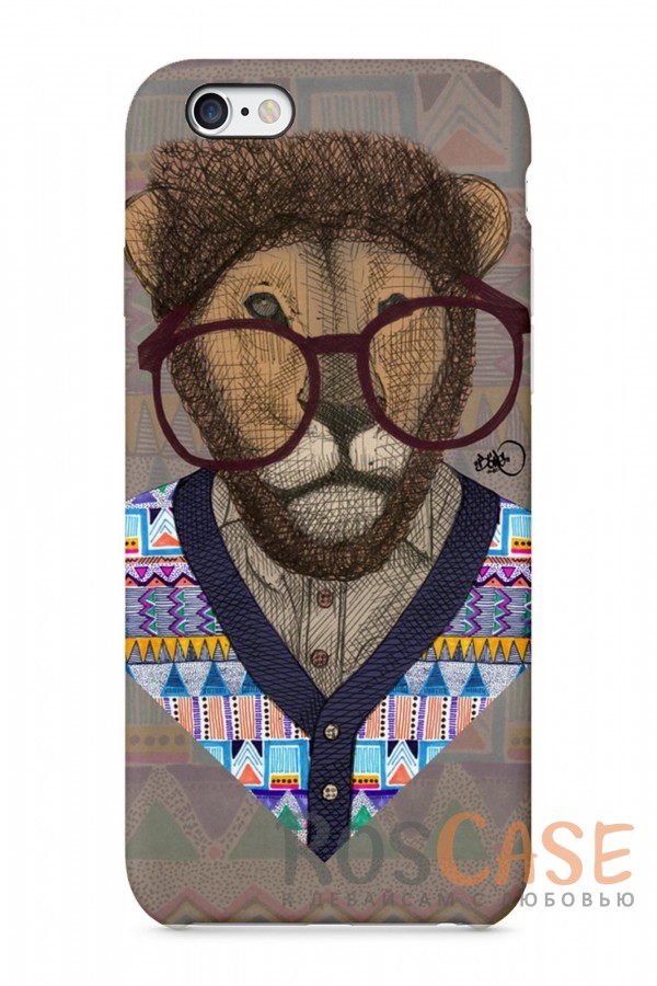 Фото Лев царь зверей Пластиковый чехол RosCase "Животные" для iPhone 6/6s (4.7")