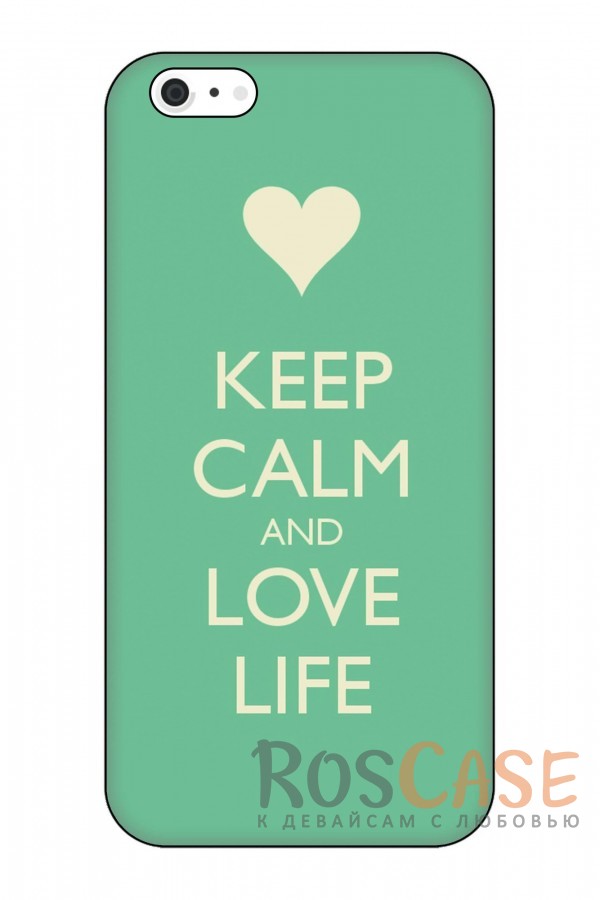 Фото Keep clam and love life Пластиковый чехол RosCase "Keep Calm And Love Life" для iPhone 6/6s (4.7")